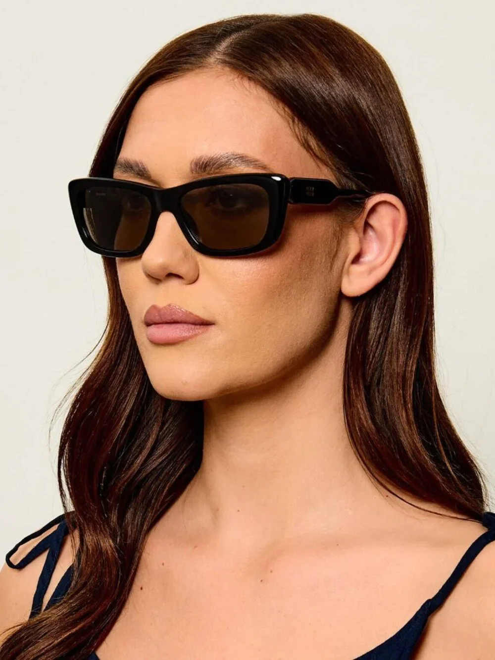 New Miu Miu MU B12S 16K80Q Black Cat Eye Sunglasses MUB12S